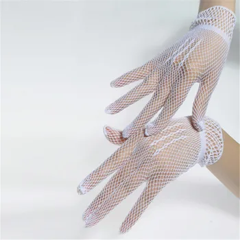 

New Summer Gloves Women Sexy Lace Mesh Black Drivng Gloves Anti Uv Sunscreen Full Finger Elegant Lady Dance Gloves