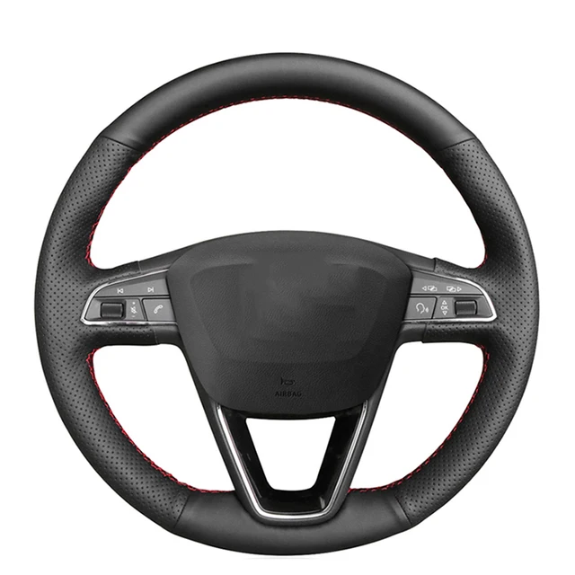 Couvre volant,housses de volant de voiture en cuir suédé noir,pour Seat  Ibiza(6J)(FR-CUPRA) 2015 Mii FR 2013 – 2020- style 02[E8] - Cdiscount Auto