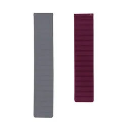 Magnetic Loop Silicone Watch Strap Band - 20mm & 22mm for 20mm (10 Grey wine red)
