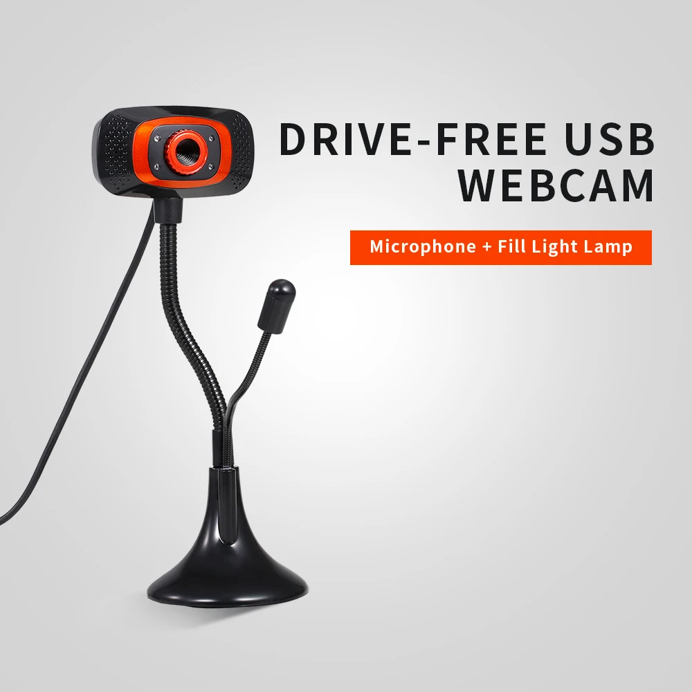 Веб камера с микрофоном USB веб без драйверов Дополнительная лампа для