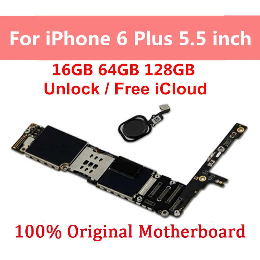 Для iPhone 6 Plus разблокированная материнская плата для 5 дюймов с/без ID 16 Гб 64 128 ГБ