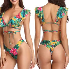 С накладкой на грудь, без стальной поддержки, комплект бикини, сексуальный, для пляжа, для женщин, полиэстер, цветной бюстгальтер, купальник