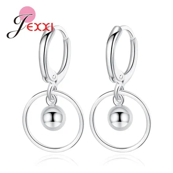 

Luxury Brand 925 Sterling Silver Women Big Round Circle Drop Earrings Geometric Piercing Ear Wedding Party Jewelry Gift
