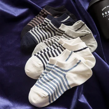 

Fashion Male Socks Neatly Striped Cotton Ankle Socks Durable Best Quality Striped Men Cotton Sock Casual Vintage Meias