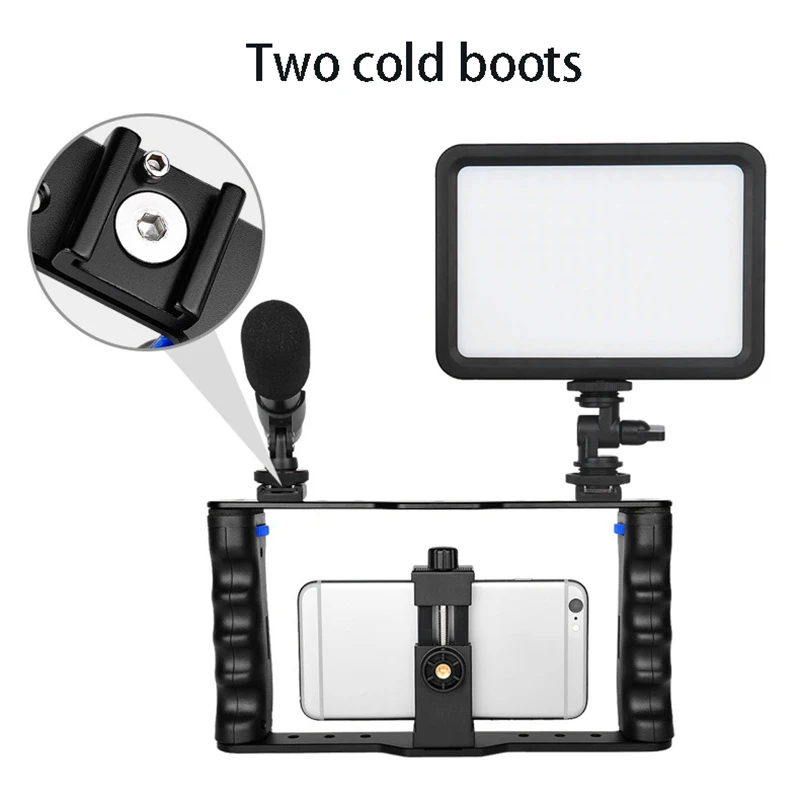 Рукоятка с двумя ручками для смартфона стабилизатор портативная металлическая