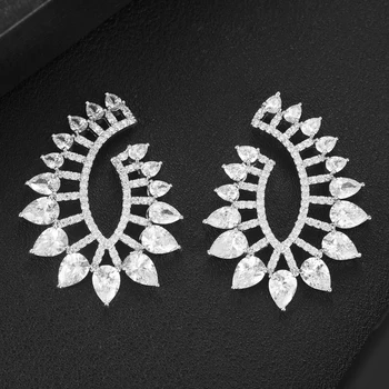 

GODKI 2020 Trendy Spring Fireworks Stud Earrings For Women Wedding Party CZ Cubic Zirconia Earring High-End Jewelry Addiction