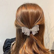 Pinces à cheveux papillon en perles de cristal pour femmes, accessoires haut de gamme, strass scintillant, épingles à cheveux, nœuds de fleurs, Barrettes 