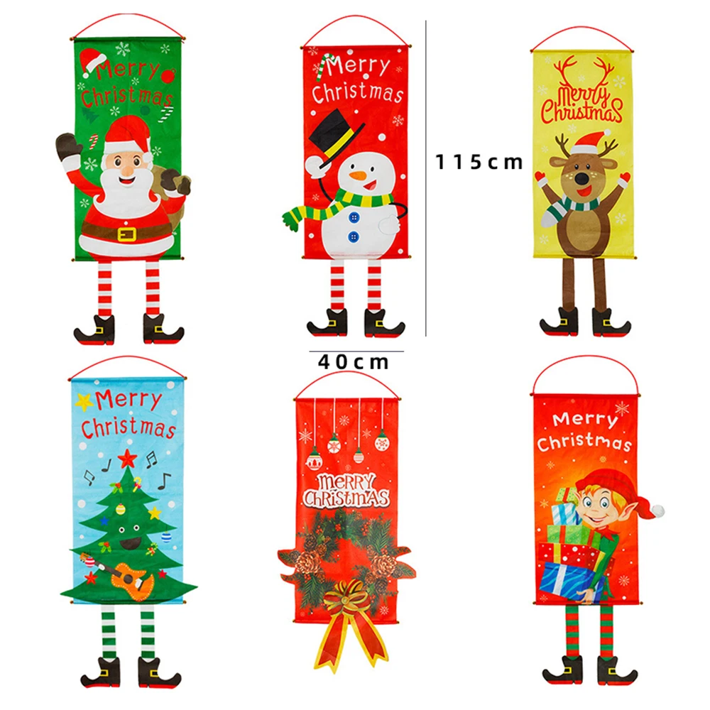 Christmas Decorations For Home Door Decor Christmas Hanging Ornaments Window Hanging Cloth Christmas Gifts New Year C1484 e