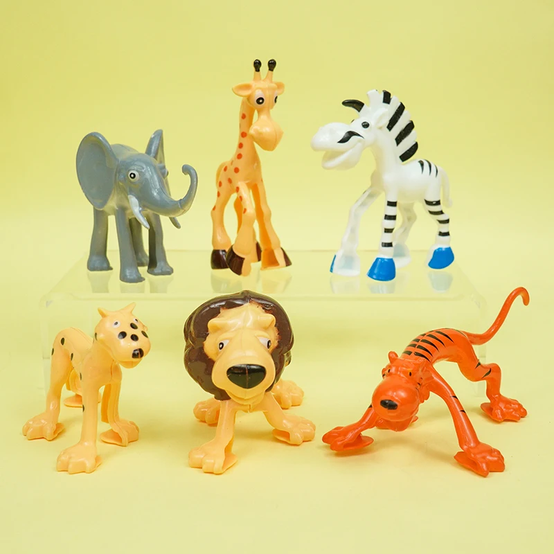 

6 pcs/set Animal World Figurine Model Wildlife Cake Decoration Elephant Zebra Lion Tiger Leopard Giraffe Figure PVC Kids Toy