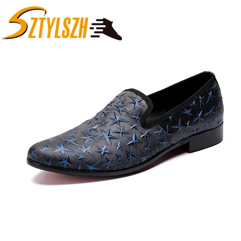 

Fashion Luxury Mens Embroidery Formal Dress Shoes Genuine Leather Wedding Shoes Men Loafers Chaussure Homme Party Casual Flats