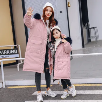 

Mother Daughter Winter 90% Duck Fur Down Coat Girls Clothes Mommy and Me Family Matching Down Jacket Mom Baby Kids Outfits