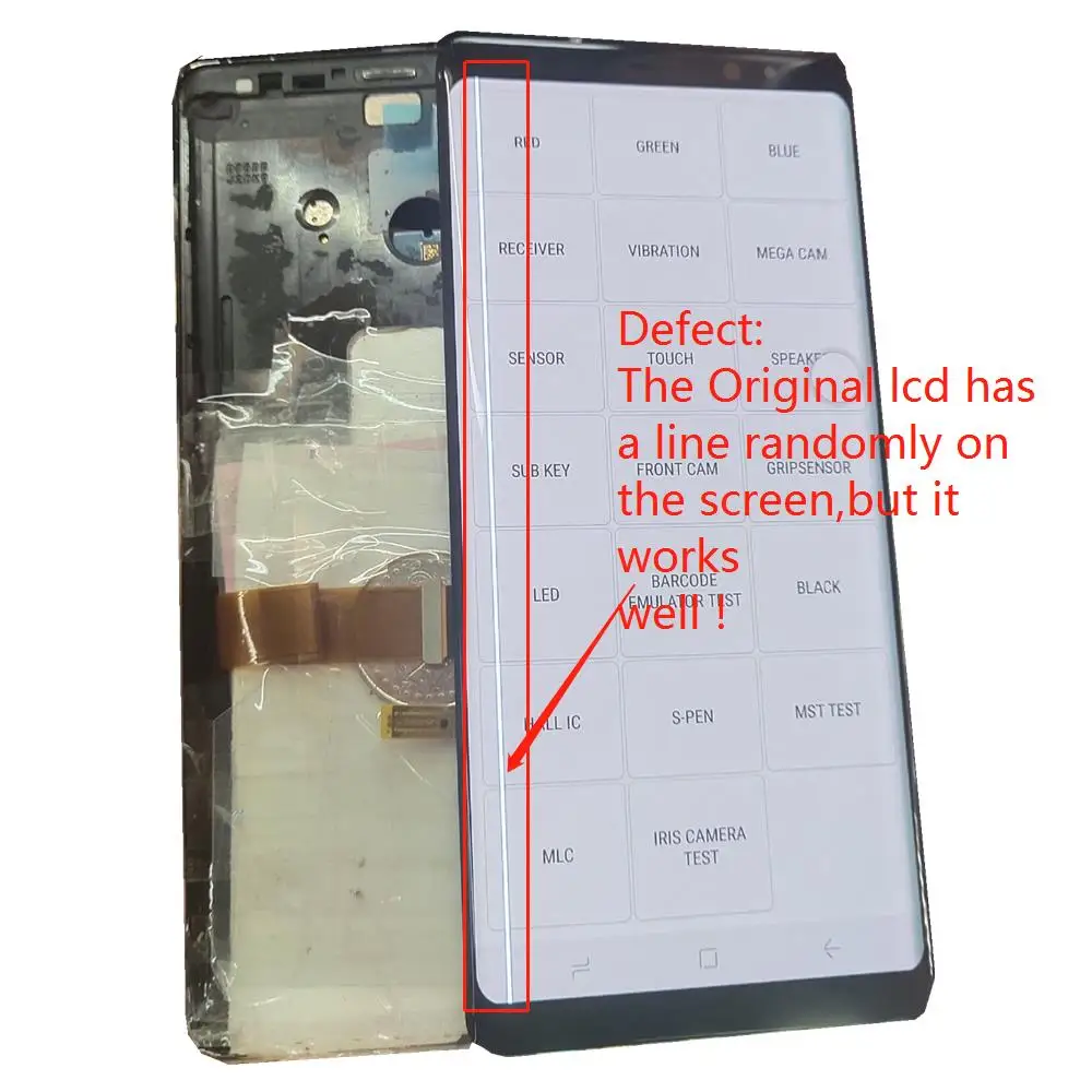 Есть линия AMOLED lcd для SAMSUNG Galaxy NOTE8 N950 N950F дисплей сенсорный экран дигитайзер без