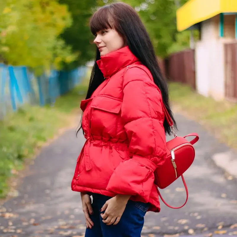 Женские зимние куртки парки модные толстые теплые Блузы с рукавами «фонарик» Куртки Тонкие однотонные приятные куртки для женщин