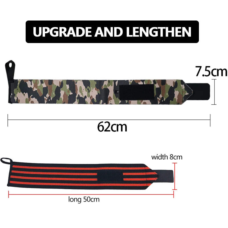 2 PCS Fitness Wrist Fit Adjustable Wristband Elastic Wrist Wraps Bandages for Weightlifting Powerlifting Breathable Support