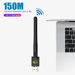 2,4G сетевая карта USB WiFi адаптер 150 Мбит/с 5dBi WiFi ключ Ethernet приемник подходит для настольного ПК и другого оборудования