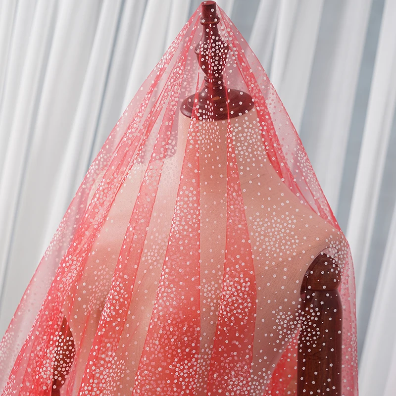 Рождественское украшение для домашнего шитья ткань мягкая сетка Флора ткань тюль для шитья сценические наряды и платье M82