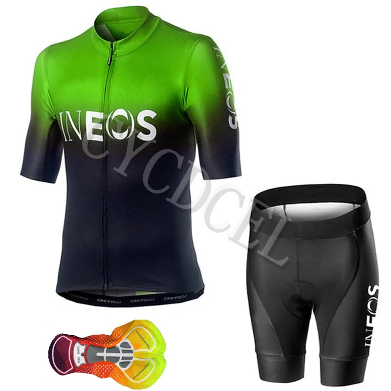 Cycling set 06 Велосипедная майка, INEOS, Майо, Ropa Ciclismo, Hombre, командная одежда для велосипеда, Быстросохнущий комплект с коротким рукавом, MTB, велосипедная одежда, 16D гель - Цвет: Cycling set 06