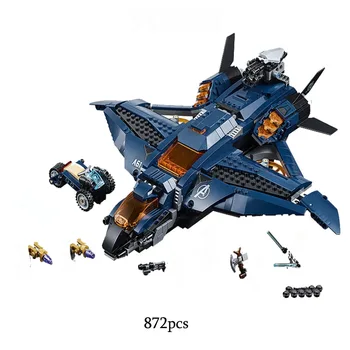 

New Marvele Avengers Ultimate Quinjet Plane Super Heroes Black Widow Hawkeye Rocket Thor Figures Compatible Lepining 76126 Gift