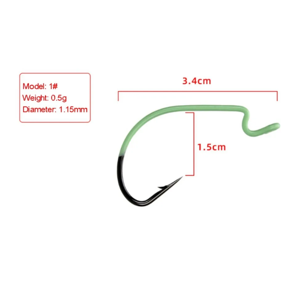 High Carbon Steel Luminous Crank Fishhooks with Barbed Single Set Carp Fishing Hooks Accessories For Soft Worm Fishing Hook
