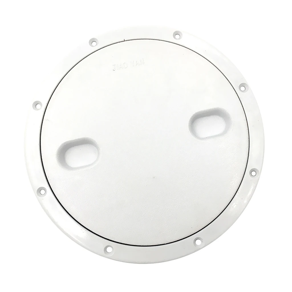 Xztrdi 6-Inch Round Boat Inspection Hatch - White ABS Plastic, Non-Slip, Screw-On Cover For Kayak, Yacht, Marine Deck