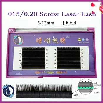 

New Laser Spiral Groove Matte Flat Lashes 0.15/0.20 Eyelash Extension Vendors Make Up Fan Classic Individual Soft Light
