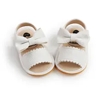 Fashion Summer Baby Girls Sandals Shoes Toddlers Simple Style Solid Color Bow Soft Sole Shoes Outdoor Indoor Prewalker 5