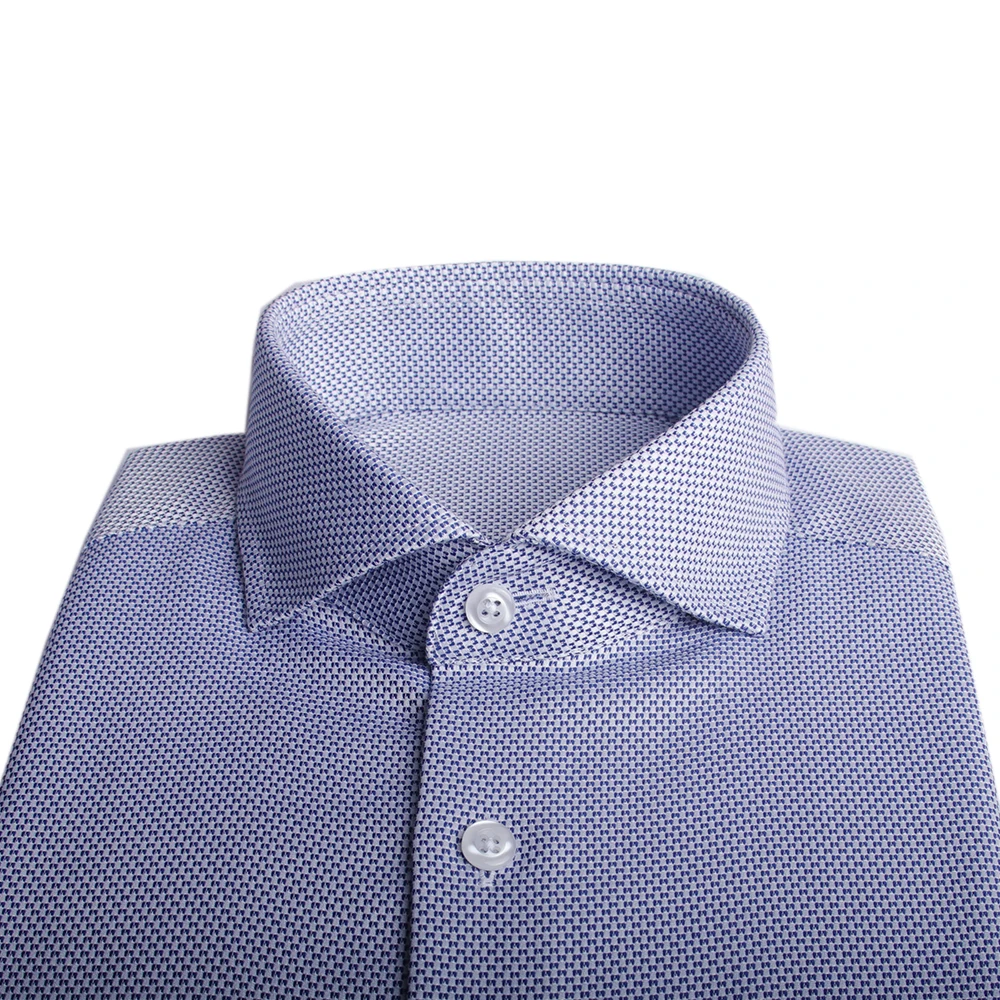 Men 80s 2-ply Cotton Patterned Dress Shirt