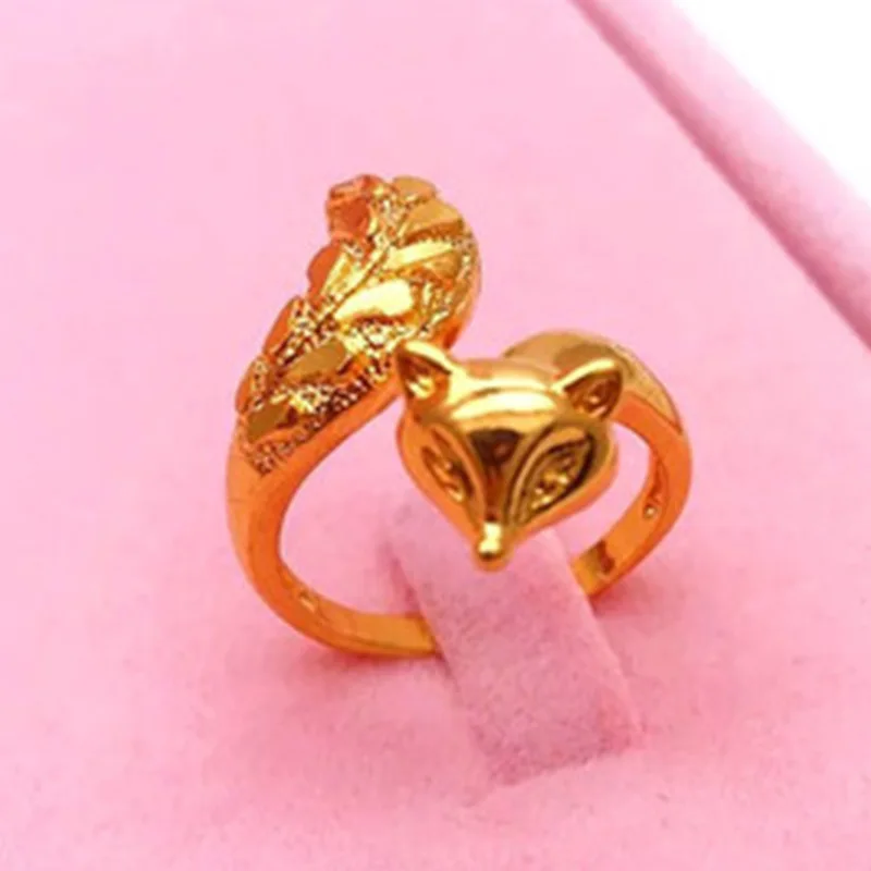 FDLK, дизайн, Роскошное винтажное вьетнамское песочное Золотое кольцо с лисой для женщин, вечерние ювелирные изделия, подарки