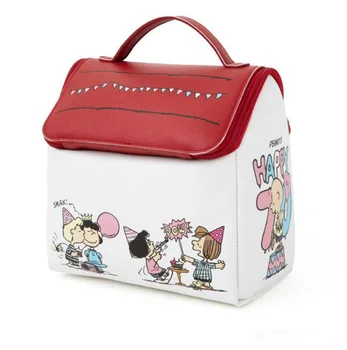 

New dog house shape portable storage bag large capacity wash cosmetic bag make up box suitcase makeup bag
