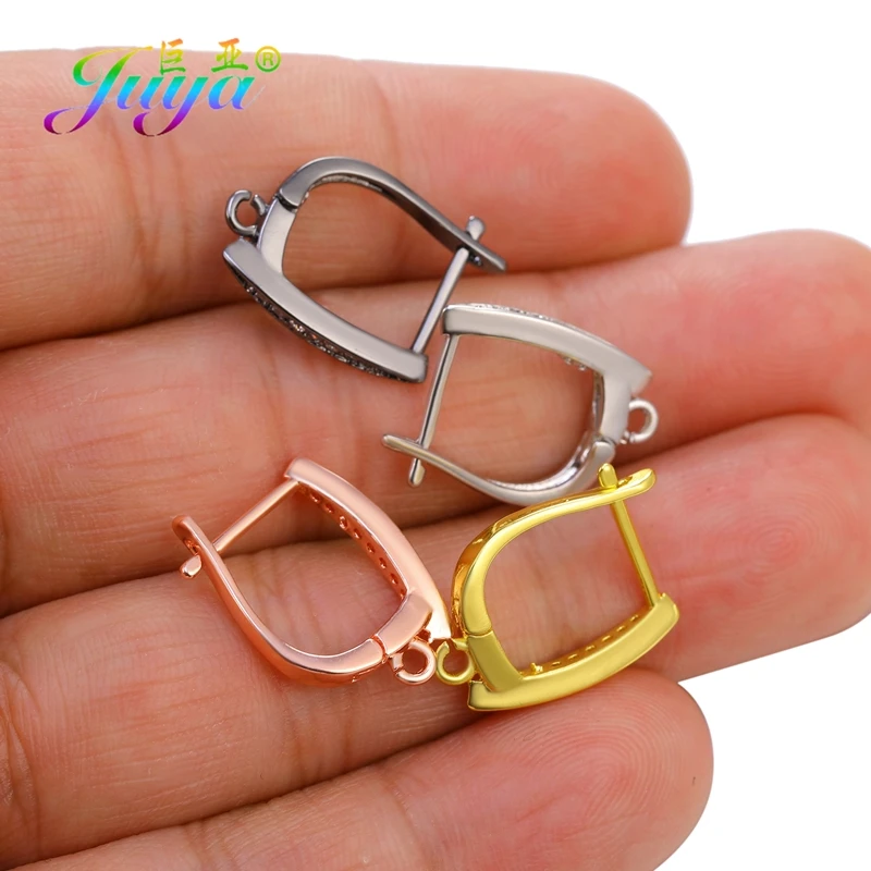 Juya 8 Teile/los Großhandel Gold Silber Überzogene DIY Ohrring Haken Zubehör Für Handarbeiten Baumeln Ohr Draht Schmuck Machen Liefert – Detail 26
