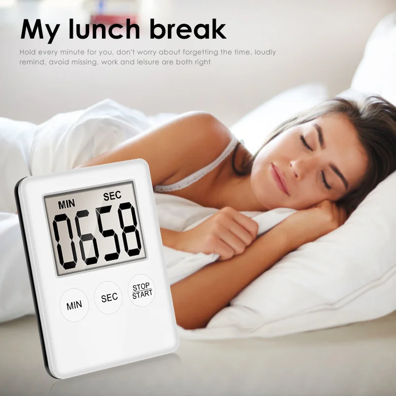 

1pcs 8 Colors Super Thin LCD Digital Screen Kitchen Timer Square Cooking Count Up Countdown Alarm Magnet Clock Temporizador