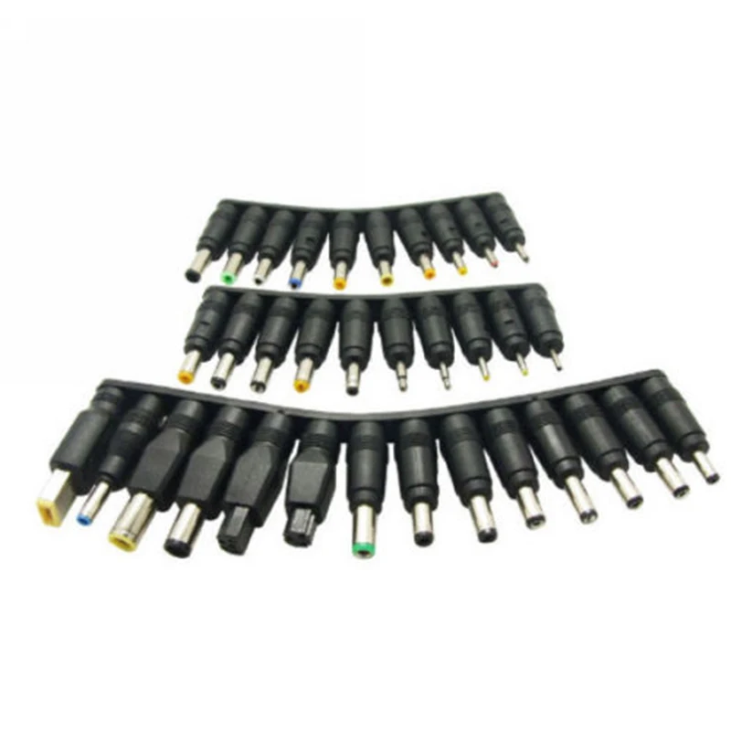 34pcs Set 5.5x2.1mm Universal Laptop DC Power Supply Adapter Connector Plug Multi-Type Female Plugs Computer Cables Connectors