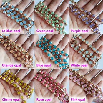 

SS28 resin opal color cup chain gold base 1 size / 3 size / 5 size 11 color clothing accessories Free Shipping