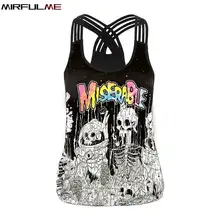 Женский спортивный жилет череп 3D принт скелет тонкий Йога рубашки Бег Жилет Фитнес Футболка Крест Холтер спортивный бюстгальтер тренировочная блуза