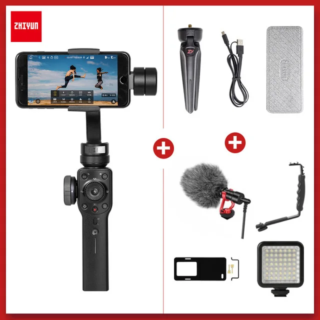 Zhiyun Smooth 4 Q2 3-осевой ручной подвес для iphone 6 7 X samsung смартфон стабилизатор Steadicam PK dji osmo карманный мобильный 3 2 - Цвет: set 3