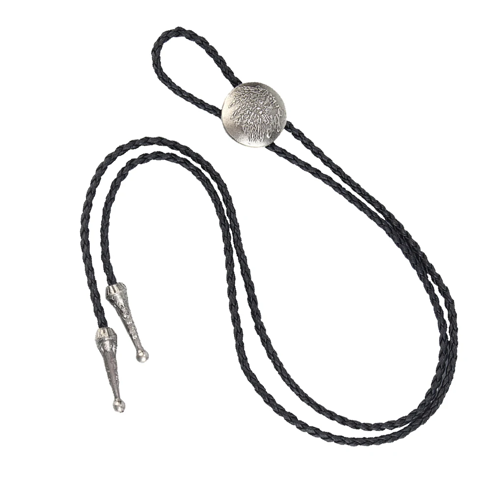 Vintage Style Alloy Fashion Bolo Tie Bow Tie Handmade PU Leather for Mens