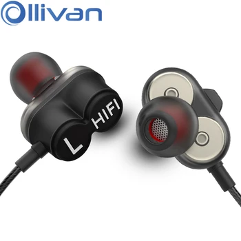 

OLLIVAN Over Ear Quad-Core Driver Earphone Dual Dynamic 3.5mm Wire Earphones HiFi Noise Isolation With Remote Mic Gaming Headset