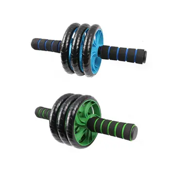 

Three-wheeled belly wheel, core training roller abdominal exercise equipment.