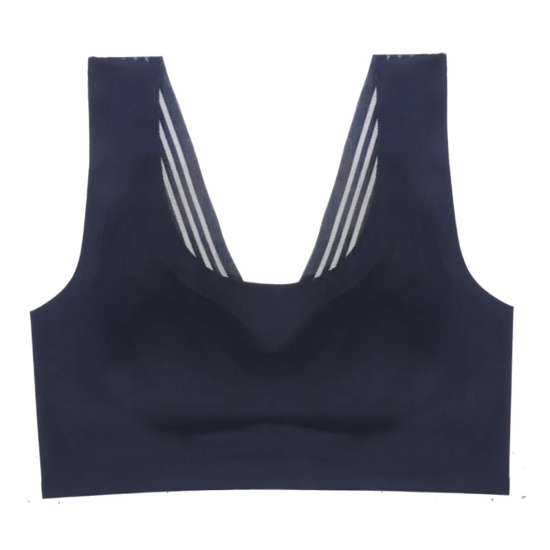 black Xianqifen seamless bras for women sexy bralette vest padded brasssiere plus size ML BCD girl push up beauty back wireless top bh - Цвет: black