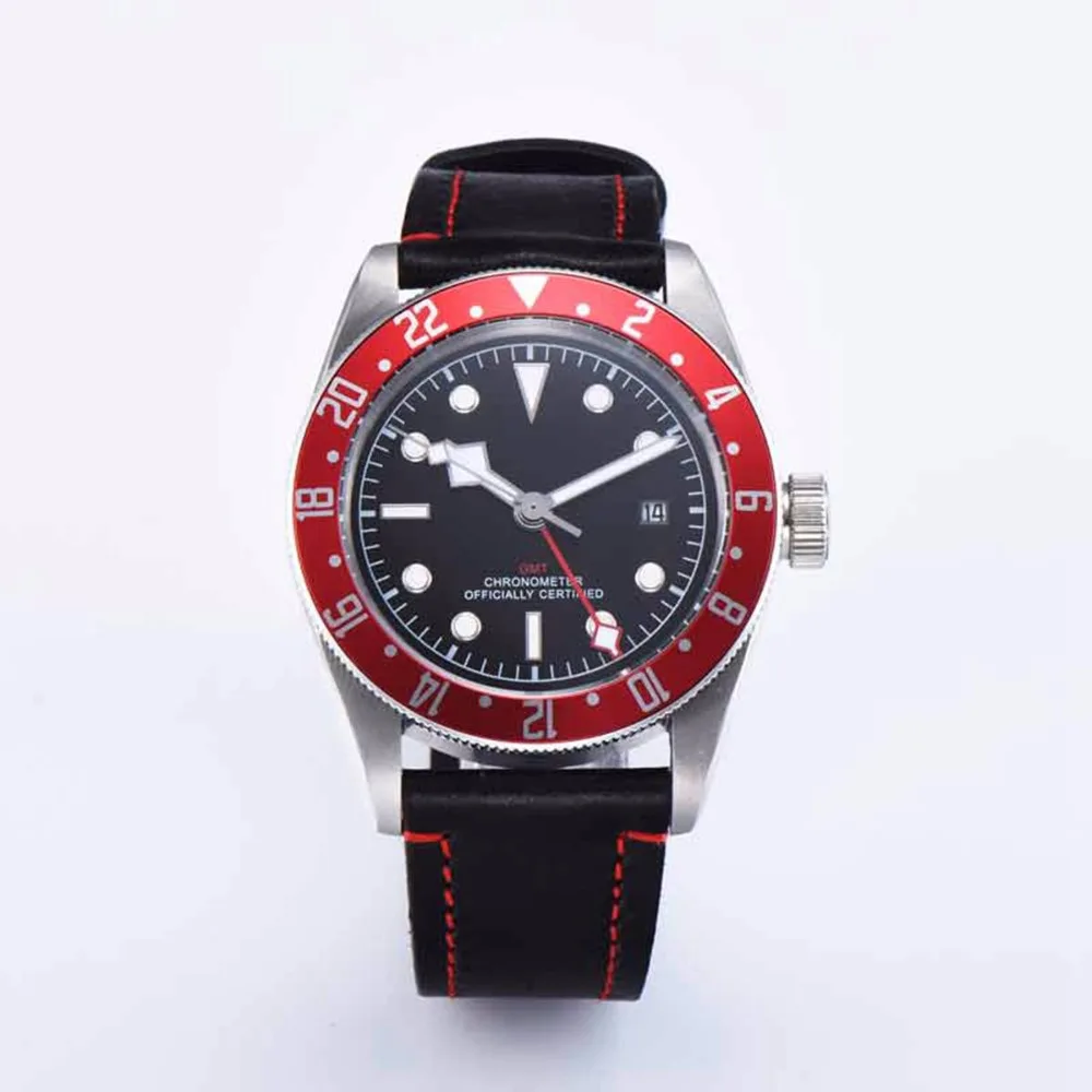 

Corgeut Men Watch Mechanical Luxury Fashion Brand Leather Man Sport clock GMT Calendar Mens Automatic Watches Relogio Masculino