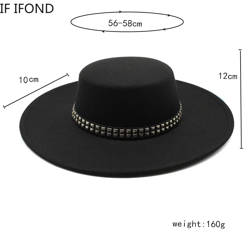 Women Fedora Hat 10CM Wide Brim Fedora Hat Vintage Classic Wool Felt Hats With Belt Decor Panama Formal Dress Hat