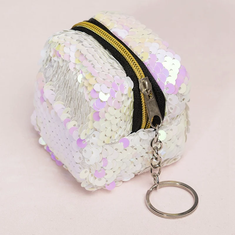Мини-кошелек с блестками, маленький кошелек, блестящий кошелек для наушников, сумка, милый детский кошелек, сумочка для монет - Цвет: CB1128PK