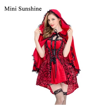 

Cosplay Adult Women sexy dress Halloween Little Red Riding Hood costume princess dress dress cloak Bar Game costume z30