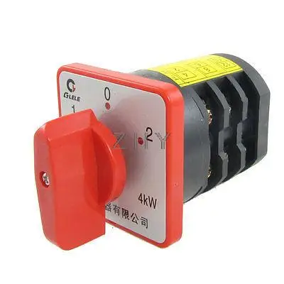 

AC 380V 20A 4KW 1-0-2 Positions 12 Screw Terminals Rotary Cam Switch
