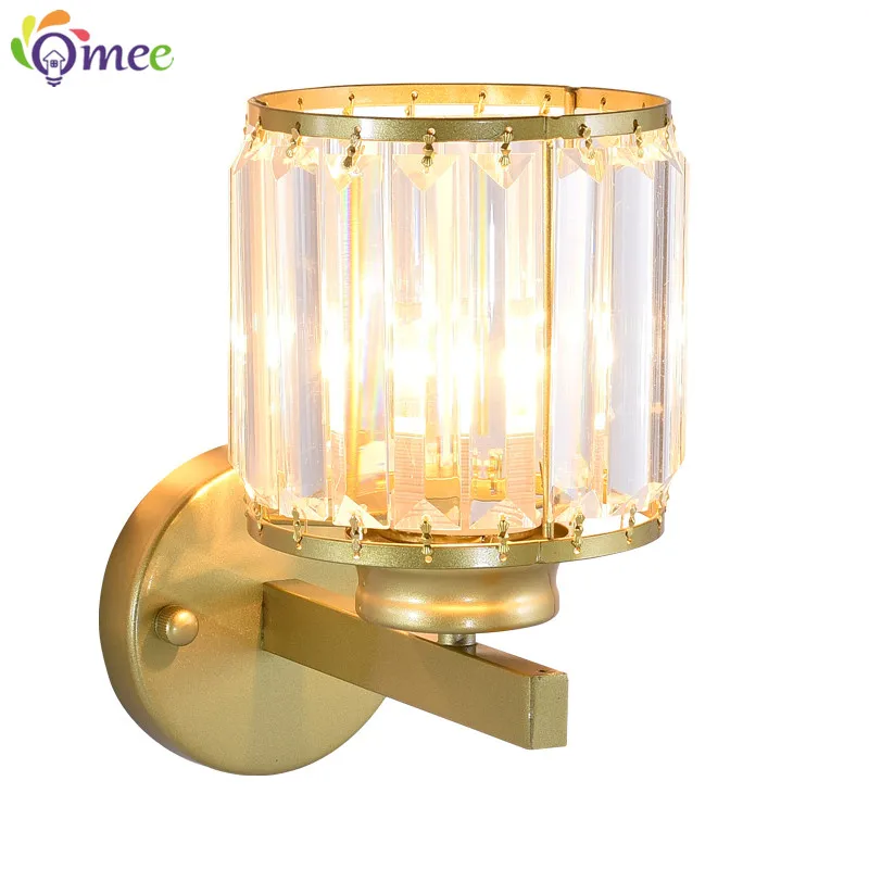 Modern Indoor Wall Lamps For Bedroom Bedside Livingroom Decoration LED Sconce Lamp Bathroom Home Light Crystal Golden Wall Light