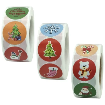 

Merry Christmas Stickers Snowflake Snowman Santa Deer Sock Labels for Kids Cards Envelopes Scrapbooking Crafts Gifts Xmas Decor
