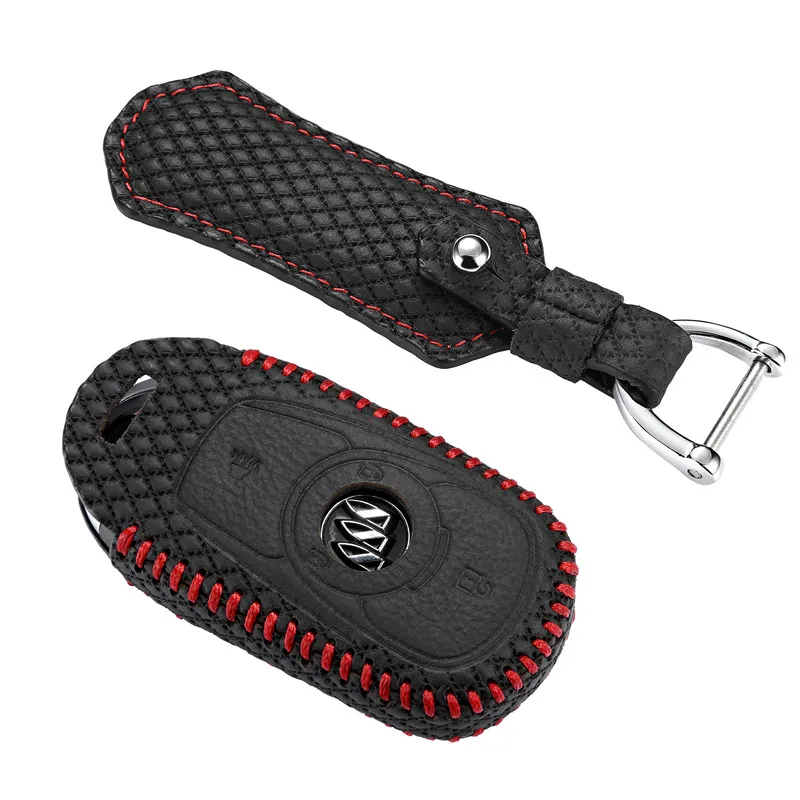 Luckeasy кожаный чехол для ключей Buick Envision 20T автомобильный держатель Чехол key3 - Название цвета: red line