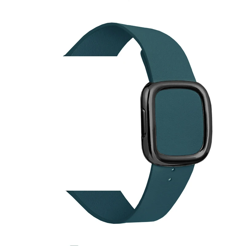 Кожаный браслет-петля 40 44 мм для Apple watch Band 5 4 современный стиль ремешок 38 42 мм Аксессуары для iwatch 3 2 1 Correa - Цвет ремешка: B Pine forest green