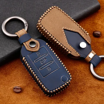 

leather car key cover case for Roewe RX5 2017 year for MG ZS I6 3 button key case cover car styling
