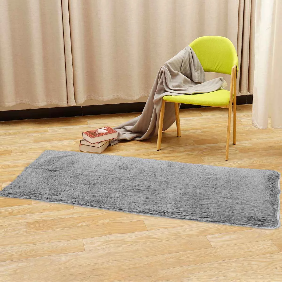 60x160cm Thickened Square Floor Mat Cover Anti-skid Shaggy Area Yoga Rug Home Living Room Bedroom Table Carpet Blanket Mat Long
